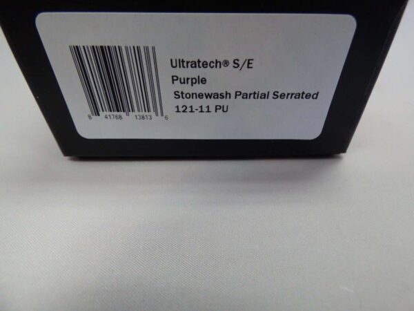 MICROTECH ULTRATECH SINGLE EDGE PURPLE STONEWASH PARTIAL SERRATED BOX/LABEL