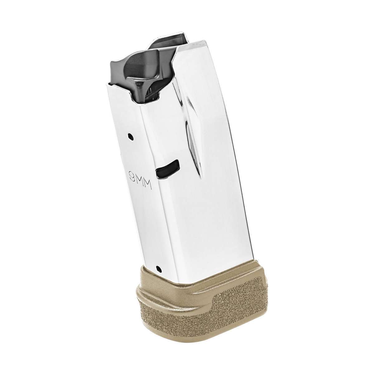 SPRINGFIELD ARMORY HELLCAT 13 ROUND MAGAZINE DESERT FLAT DARK EARTH TOP LEFT SIDE VIEW FRONT ANGLE