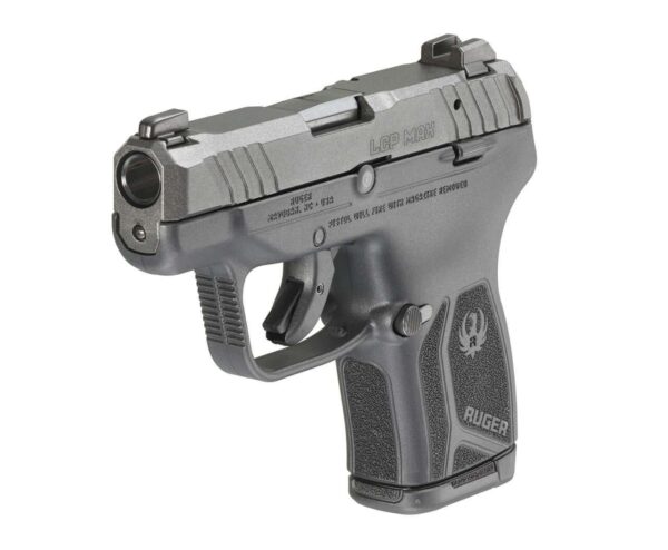RUGER LCP MAX COBALT CERAKOTE/BLACK LEFT SIDE VIEW FRONT ANGLE