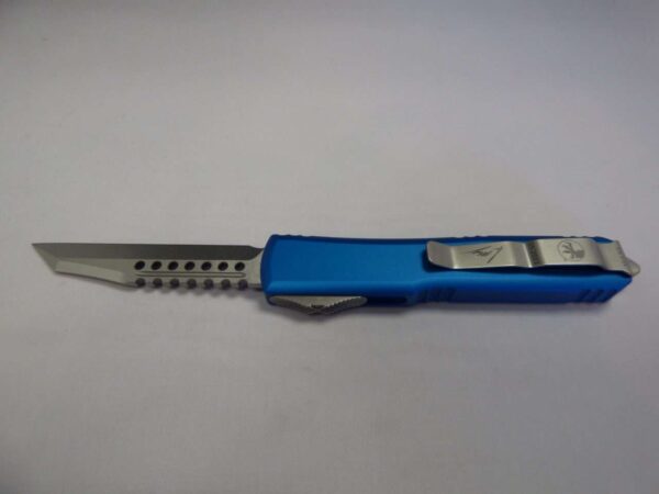 MICROTECH SIGNATURE SERIES ULTRATECH WARHOUND BLUE STONEWASH STANDARD EDGE UP