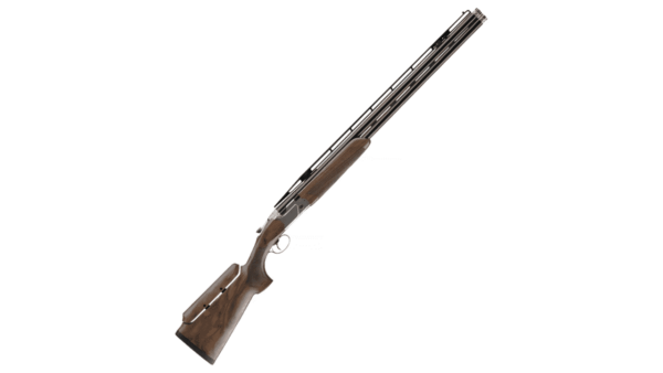 BERETTA 694 ACS BFAST OVER UNDER SHOTGUN WITH 32" BARREL RIGHT SIDE VIEW WITH MUZZLE VERTICALLY ANGLED RIGHT