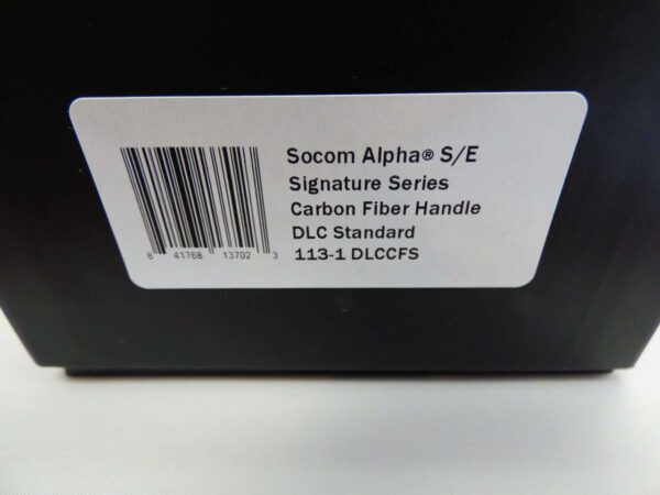 MICROTECH SOCOM ALPHA SINGLE EDGE SIGNATURE SERIES CARBON FIBER HANDLE DLC STANDARD LABEL