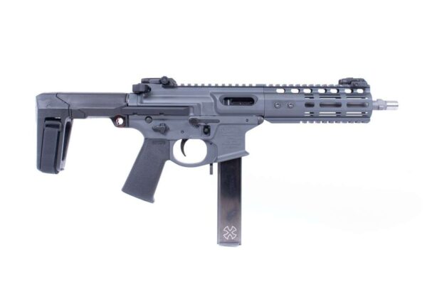 noveske space invader pistol sniper grey with magazine inserted right side forward angle view
