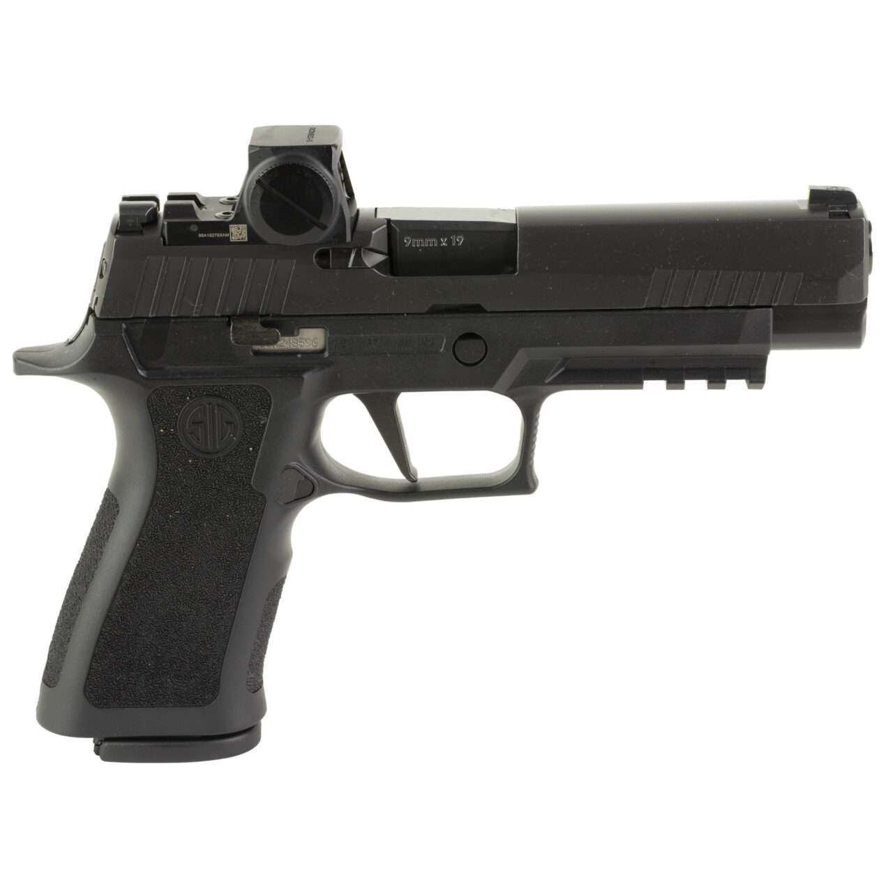 SIG SAUER 320XF ROMEO-X 9MM TOP LEFT SIDE VIEW FRONT ANGLE