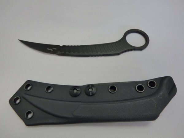 MICROTECH FEATHER SINGLE EDGE SIGNATURE SERIES DLC STANDARD WITH SHEATH BLADE EDGE UP