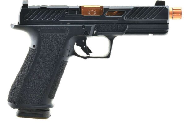 shadow systems dr920 elite optic ready black with bronze threaded barrel right side view