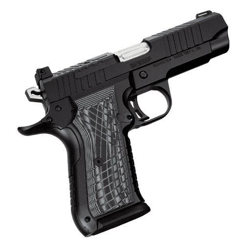 KIMBER KDS9C BLACK 9MM RIGHT SIDE VIEW MUZZLE ANGLED UP