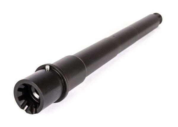 BALLISTIC ADVANTAGE 9" .300 BLACKOUT PISTOL LENGTH AR 15 BARREL MODERN SERIES TOP RIGHT SIDE VIEW REAR ANGLE MUZZLE FACING RIGHT