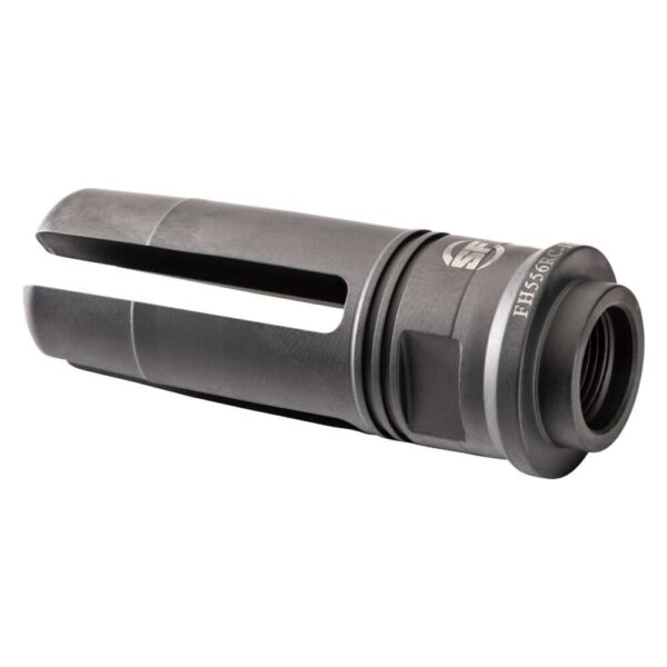 SUREFIRE SOCOM 4 PRONG FLASH HIDER LEFT SIDE VIEW REAR ANGLE