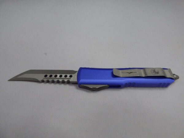 MICROTECH KNIVES UTX-85 HELLHOUND APOCALYPTIC STANDARD PURPLE EDGE UP