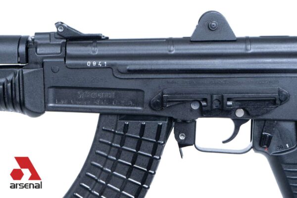 ARSENAL INC SAM7K-44 GENESIS PISTOL W/ REAR PICATINNY RAIL 7.62X39 LEFT SIDE VIEW RECEIVER CLOSE UP
