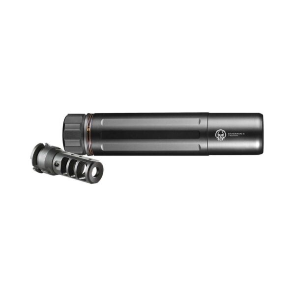 DEAD AIR SANDMAN-S 7.62 BLACK WITH KEYMO BRAKE RIGHT SIDE VIEW WITH BRAKE PICTURED