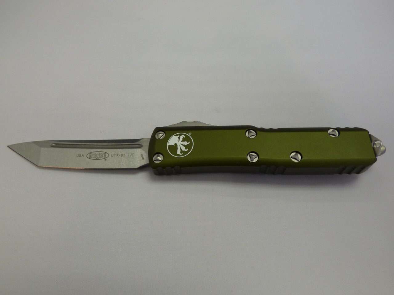 MICROTECH UTX-85 TANTO EDGE OD GREEN STONEWASH STANDARD LABEL