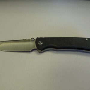CHAVES REDENCION 229 DROP POINT STONEWASHED TITANIUM BLACK G-10 MACHINE BLADE LABEL