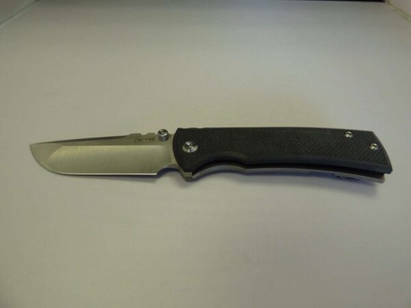 CHAVES REDENCION 229 DROP POINT STONEWASHED TITANIUM BLACK G-10 MACHINE BLADE LABEL