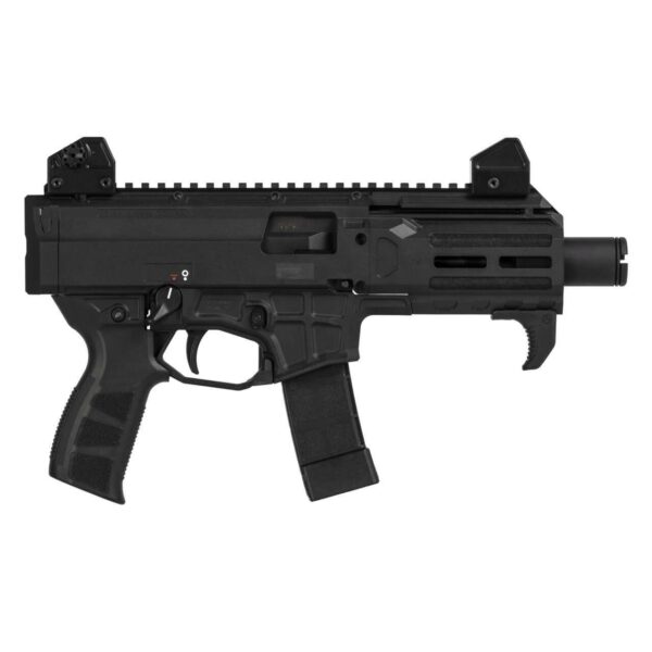 CZ-USA CZ SCORPION 3+ MICRO BLACK 9MM TOP LEFT SIDE VIEW FRONT ANGLE