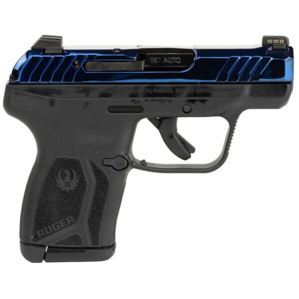 RUGER LCP MAX SAPPHIRE PVD TALO .380 ACP LEFT SIDE VIEW FRONT ANGLE