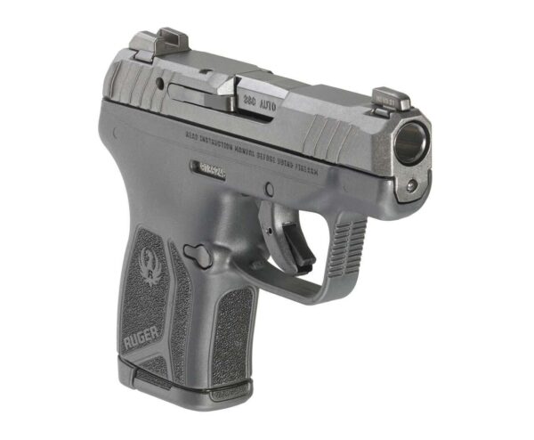 RUGER LCP MAX COBALT CERAKOTE/BLACK RIGHT SIDE VIEW FRONT ANGLE