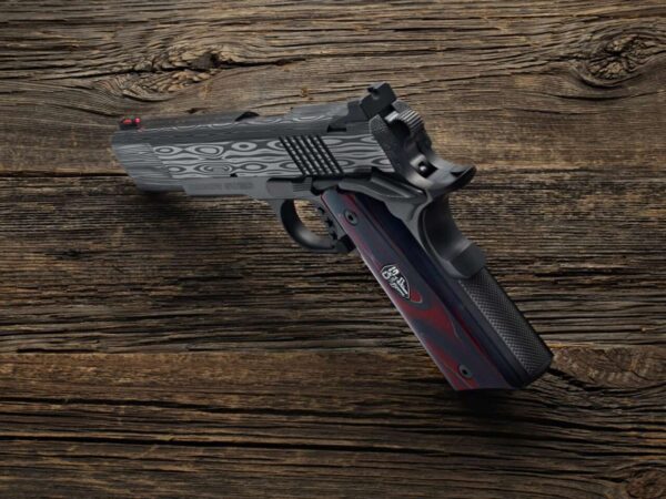 CABOT GUN OF THE MONTH 2023 JUNE 1911 BEDSIDE DEMON 9MM TOP LEFT SIDE VIEW REAR ANGLE