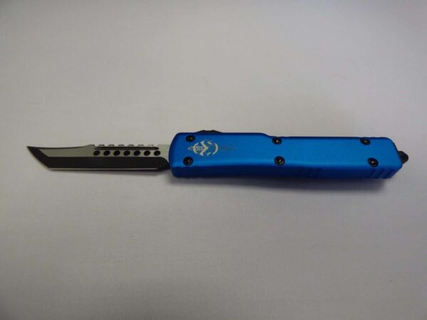 MICROTECH UTX-70 HELLHOUND SIGNATURE SERIES BLUE STANDARD EDGE DOWN