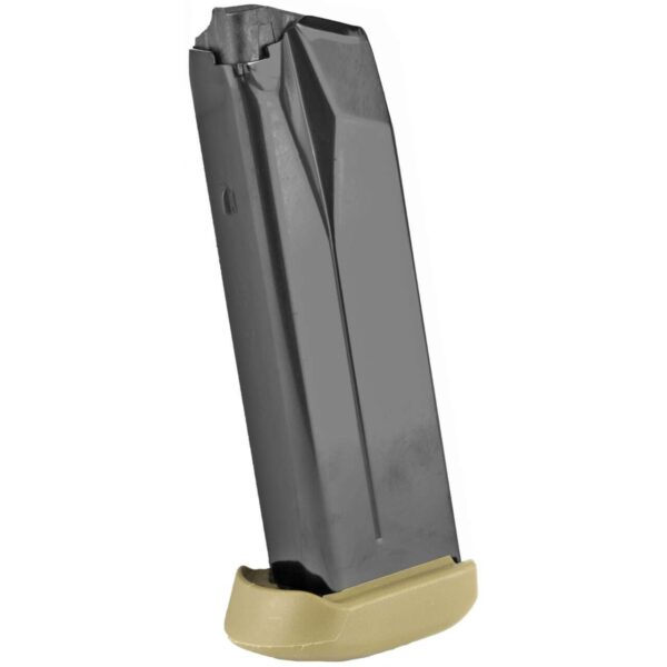 fnx-45 15 round magazine with flat dark earth polymer base plate left side view front angle