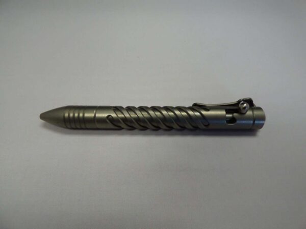 CHAVES TITANIUM BOLT PEN SPIRAL CLIP TOWARD TOP BOLT MECHANISM FACING UP