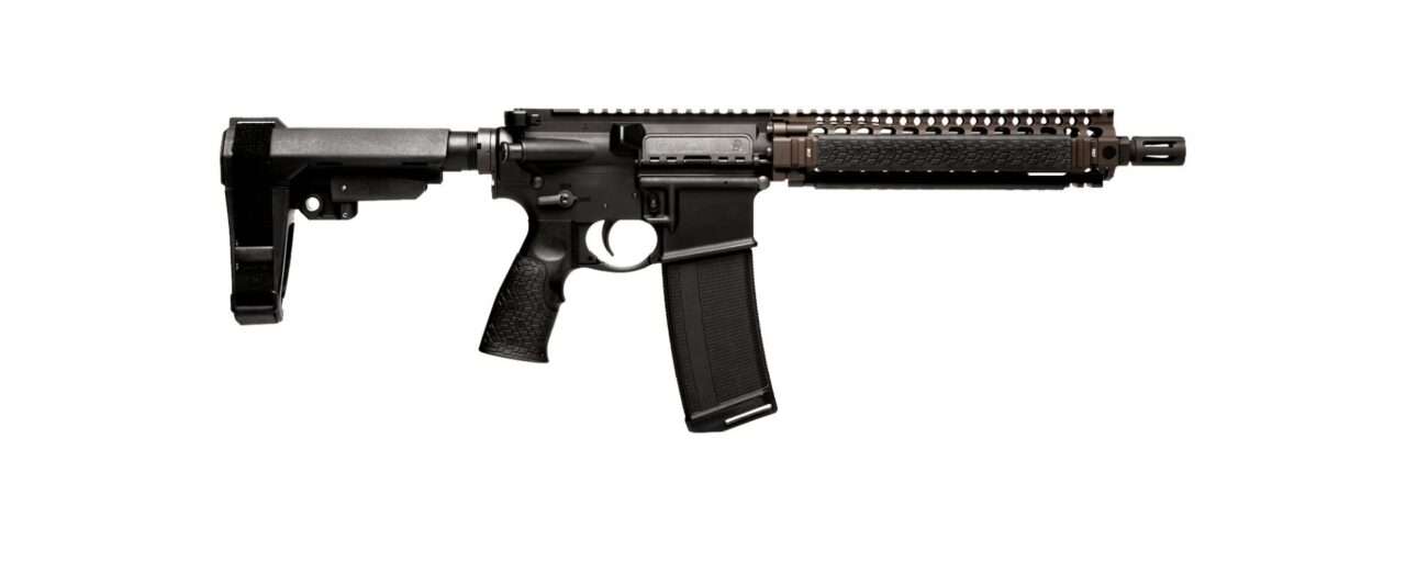 DANIEL DEFENSE MK18 PISTOL FDE 5.56 NATO LEFT SIDE VIEW