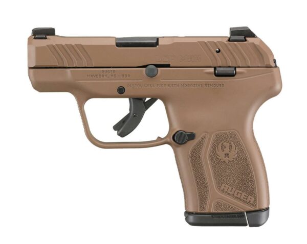 RUGER LCP MAX DAVIDSON'S DARK EARTH CERAKOTE .380 ACP LEFT SIDE VIEW