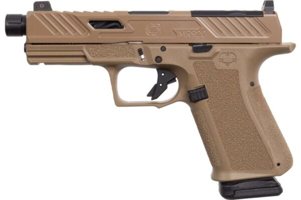 SHADOW SYSTEMS MR920 ELITE FDE BLACK THREADED BARREL LEFT SIDE VIEW
