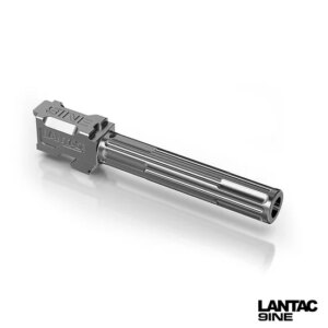 LANTAC GLOCK 9INE G17 NON-THREADED UPGRADE BARREL STAINLESS TOP RIGHT SIDE VIEW FRONT ANGLE