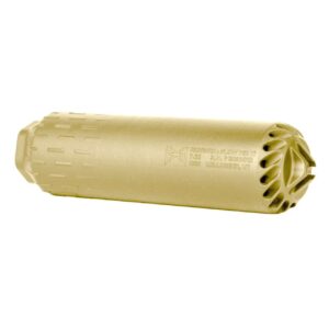 HUXWRX FLOW 762 TI FLAT DARK EARTH SILENCER VERTICAL VIEW MUZZLE UP