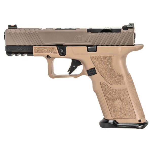 ZEV TECH OZ9C ELITE X-GRIP FDE PISTOL 9MM LEFT SIDE VIEW
