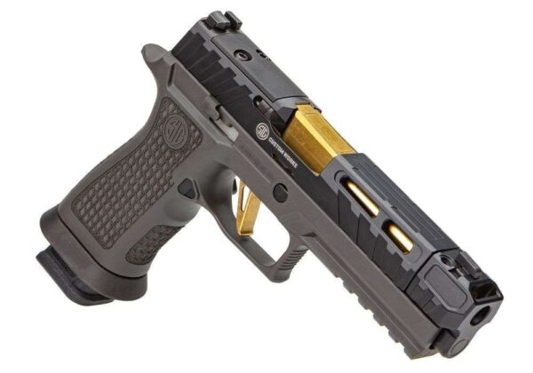 sig sauer p320 spectre comp right side front angle view muzzle angled down