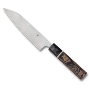 SPYDERCO ITAMAE FUNAYUKI MURRAY CARTER COLLECTION LEFT SIDE VIEW ANGLE UP AND TO THE LEFT WITH EDGE FACING DOWN
