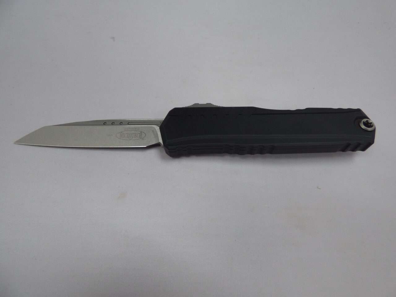 MICROTECH KNIVES CYPHER II SINGLE EDGE STONEWASH STANDARD EDGE UP