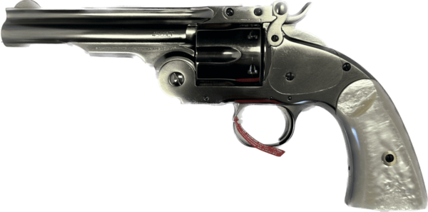 UBERTI 1875 NO. 3 TOP-BREAK 2ND MODEL NICKEL 5" .45LC LEFT SIDE VIEW
