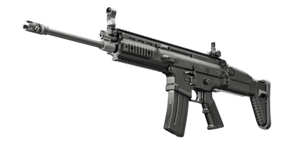 FN HERSTAL SCAR 16 S NON RECIPROCATING CHARGE HANDLE BOTTOM LEFT SIDE VIEW FRONT ANGLE