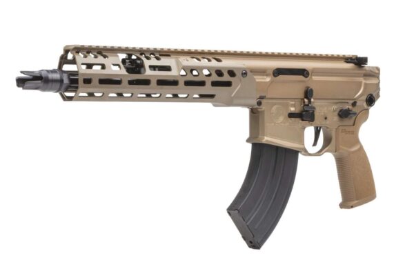 SIG SAUER MCX-SPEAR LT PISTOL 11.5" COYOTE 7.62X39 LEFT SIDE VIEW FRONT ANGLE
