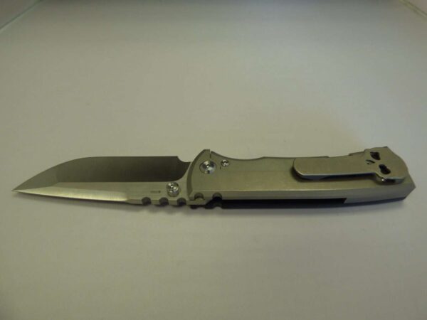 CHAVES REDENCION 229 DROP POINT STONEWASHED TITANIUM BLACK G-10 MACHINE BLADE EDGE UP