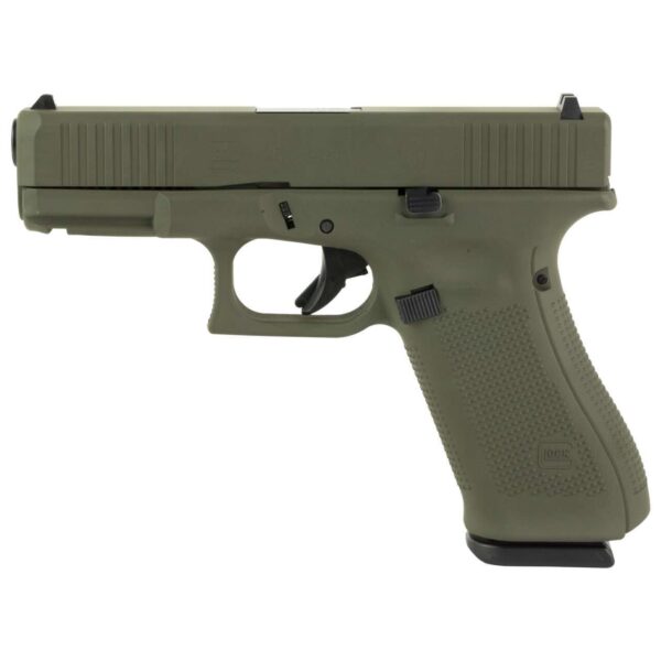 GLOCK 45 GEN5 AUSTRIA SKYDAS CERAKOTE OLIVE DRAB GREEN 9MM LEFT SIDE VIEW