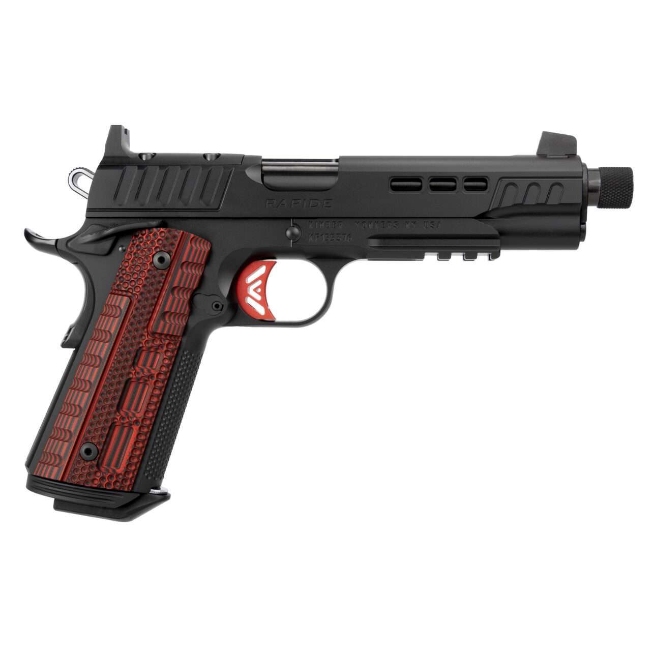 KIMBER RAPIDE HEAT TFS OR .45ACP TOP RIGHT SIDE VIEW FRONT ANGLE
