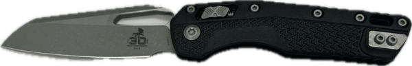 MICROTECH KNIVES MSI SINGLE EDGE 30TH ANNIVERSARY POLYMER BLACK APOCALYPTIC STANDARD EDGE DOWN