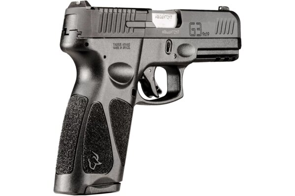 TAURUS G3 TORO TENIFER MATTE BLACK 9MM FULL SIZE 17 ROUND RIGHT SIDE VIEW FRONT ANGLE