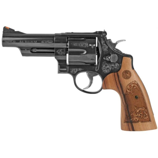 SMITH & WESSON MODEL 29 SQUARE BUTT MACHINE ENGRAVED 4" .44 LEFT SIDE VIEW