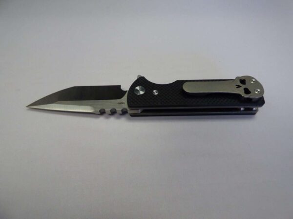 CHAVES T.A.K. BLACK G-10 SCALES BELT FINISH TANTO EDGE UP