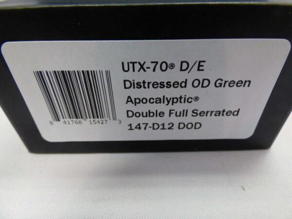MICROTECH UTX-70 DOUBLE EDGED DISTRESSED OD GREEN APOCALYPTIC DOUBLE FULL SERRATED LABEL