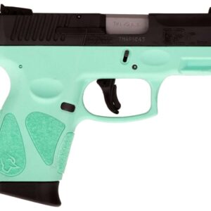 TAURUS G2C MATTE BLACK / CYAN RIGHT SIDE VIEW FRONT ANGLE