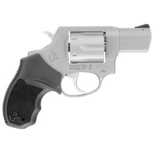 TAURUS 856 38SPL +P MATTE STAINLESS 2" LEFT SIDE VIEW FRONT ANGLE