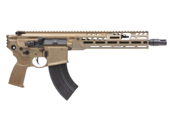 SIG SAUER MCX-SPEAR LT PISTOL 11.5" COYOTE 7.62X39 RIGHT SIDE VIEW FRONT ANGLE