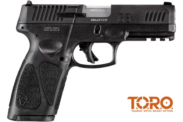TAURUS G3 TORO TENIFER MATTE BLACK 9MM FULL SIZE 17 ROUND LEFT SIDE VIEW FRONT ANGLE